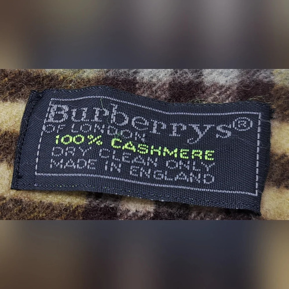 Burberry Vintage Scarf Nova Check 100% Cashmere England 90s Y2K 60" x 12" - Picture 16 of 16